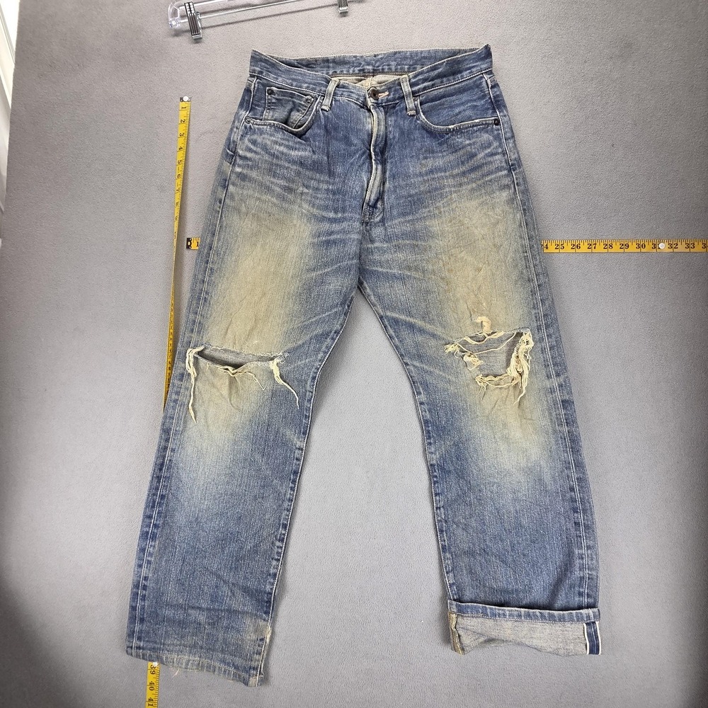 Edwin Jeans Mens Selvedge Blue 505 Regular Straight Japan Honeycomb Fits 31x30